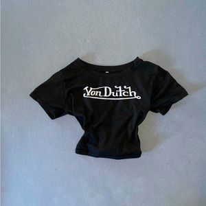VonDutch mini baseball tee in Black